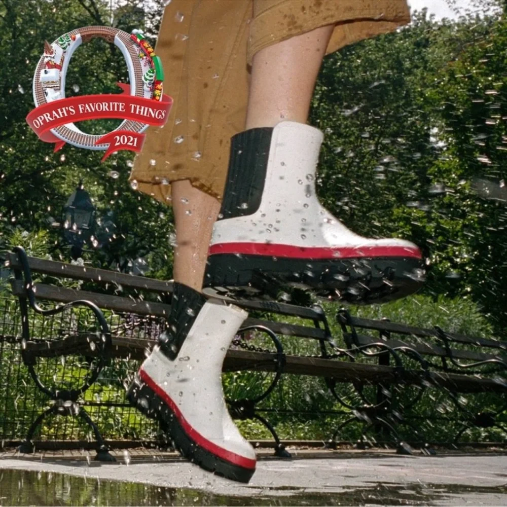 Tory Burch white and red rain boots - Picture 3 of 7